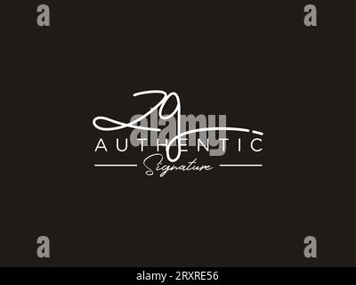 ZG Signature Logo Template Vector. Stock Vector