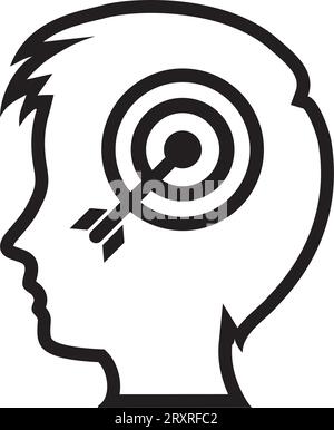 Target brain profile for medical design. Vector illustration. Business ...