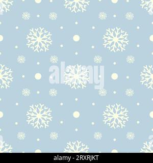 Merry and Bright Christmas Snowflakes Seamless Pattern Design Stock Photo