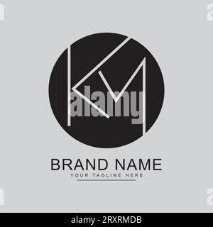 KM logo, company logo, brand logo, vector logo, name logo Stock Vector