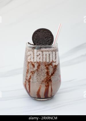 milkshake with pieces of chocolate chip cookies Stock Photo