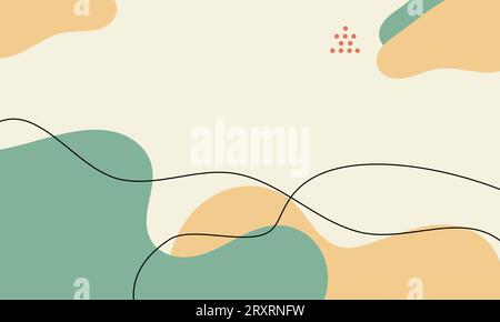 Pastel abstract background vector. Geometric shapes and lines curved art design. Template for banner, website ideas, flyer, poster, decoration Stock Vector