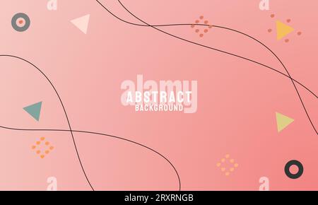Abstract background of element shapes, dynamic line art. Minimalist style concept for creative ideas, flyer, presentation, digital, website Stock Vector