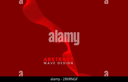 Abstract curve line background on red colors isolated. Vector illustration. Modern wavy pattern for cover, poster, banner, presentation, digital, web Stock Vector