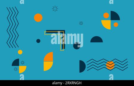 Flat abstract various geometric shapes and elements. Minimalist style art. Modern vector template for website, poster, flyer, invitation, digital Stock Vector