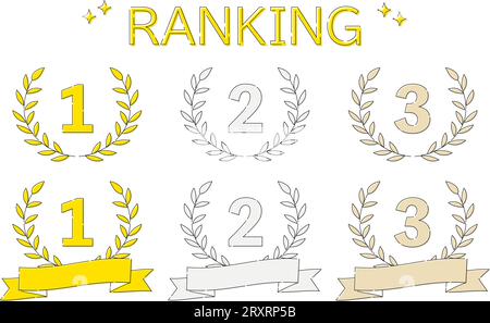 wreath frame ranking illustration . 1st place (gold Stock Vector Image ...