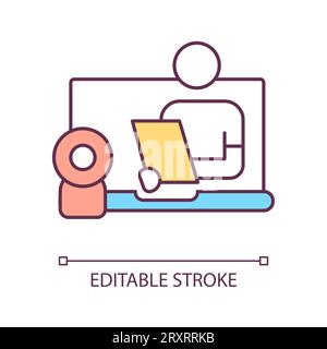 2D thin linear colorful keep counseling costs low icon Stock Vector