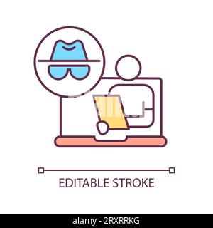 2D thin linear colorful anonymity icon Stock Vector