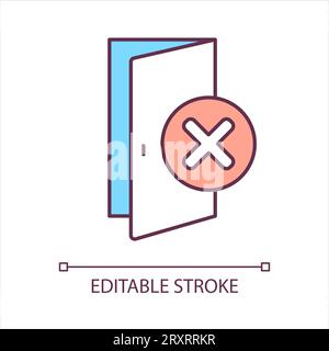2D thin linear colorful be unable to leave home icon Stock Vector