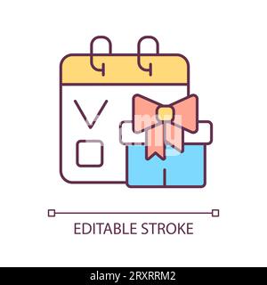 2D thin linear colorful schedule icon Stock Vector