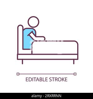 2D thin linear colorful be unable to leave home icon Stock Vector