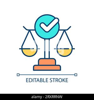 2D colorful thin line logistics and legalities icon Stock Vector