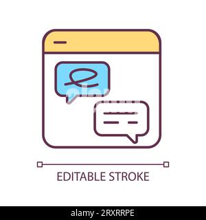 2D thin linear colorful communications methods icon Stock Vector