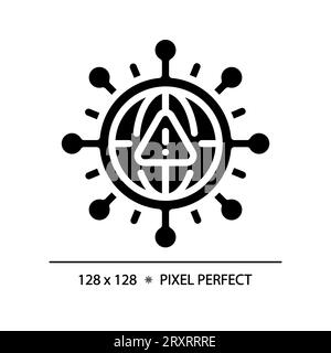 2D glyph style black bacteria simple icon Stock Vector
