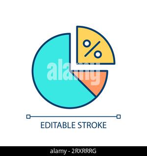 2D colorful thin line commission icon Stock Vector