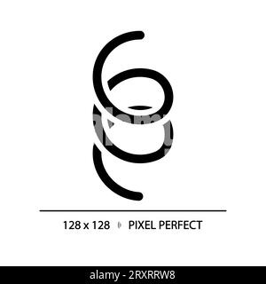 2D glyph style black spirochete simple icon Stock Vector