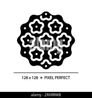 2D glyph style black bacteria simple icon Stock Vector