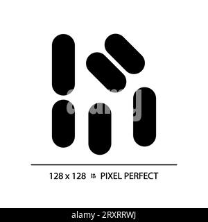 2D glyph style black bacilli simple icon Stock Vector