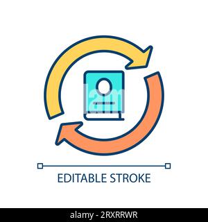 2D colorful thin line books icon Stock Vector