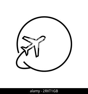 Airplane fly around the planet Earth. Stock Vector