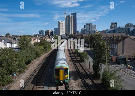 Croydon's ever changing skyline looking towards West Croydon Station in South London, England, UK Stock Photo