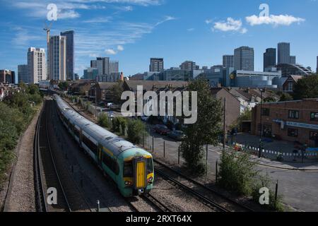 Croydon's ever changing skyline looking towards West Croydon Station in South London, England, UK Stock Photo