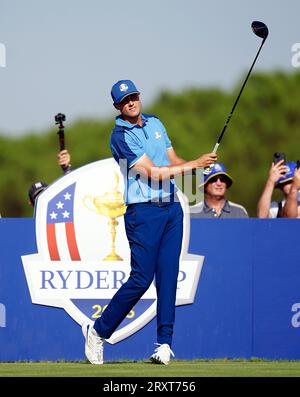 Team Europe's Ludvig Aberg during a practice round at the Marco Simone Golf and Country Club, Rome, Italy, ahead of the 2023 Ryder Cup. Picture date: Wednesday September 27, 2023. Stock Photo