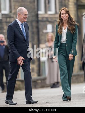 Leeds, England. UK. 26 September 2023.   Catherine, Princess of Wales   visits AW Hainsworth, a family-owned heritage textile mill which was established in 1783  Credit: Anwar Hussein/Alamy Live News Stock Photo