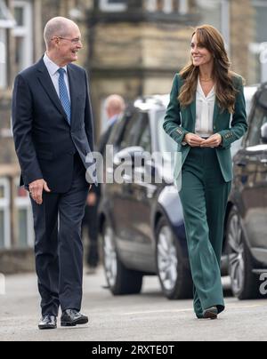 Leeds, England. UK. 26 September 2023.   Catherine, Princess of Wales   visits AW Hainsworth, a family-owned heritage textile mill which was established in 1783  Credit: Anwar Hussein/Alamy Live News Stock Photo