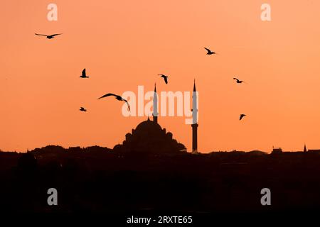 Magical sunset at Istanbul Stock Photo