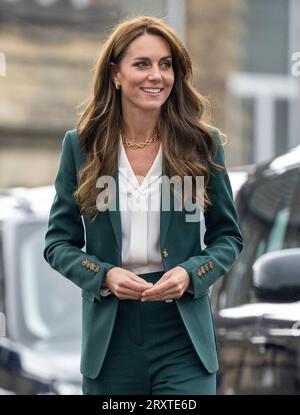 Leeds, England. UK. 26 September 2023.   Catherine, Princess of Wales   visits AW Hainsworth, a family-owned heritage textile mill which was established in 1783  Credit: Anwar Hussein/Alamy Live News Stock Photo