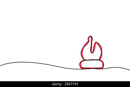 Chess bishop. Continuous one line drawing of chess bishop. Vector illustration. Stock Vector