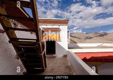 rooftop of a temple in Leh, Ladakh Stock Photo