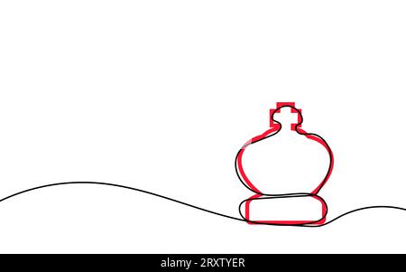 Chess king. Continuous one line drawing of chess king. Vector illustration. Stock Vector
