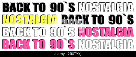 Nostalgia for the 90s. Back to 1990s years background Stock Vector