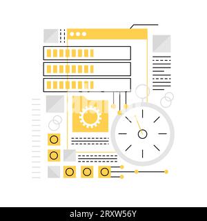 Website speed pages. Performance dashboard, seo optimization strategy graphic icon illustration Stock Vector