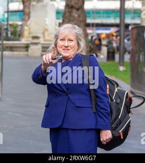 September 27, 2023, London, England, United Kingdom: Conservative mayoral candidate for London SUSAN HALL is seen in Westminster as she appears on Nick Ferrari show. (Credit Image: © Tayfun Salci/ZUMA Press Wire) EDITORIAL USAGE ONLY! Not for Commercial USAGE! Stock Photo