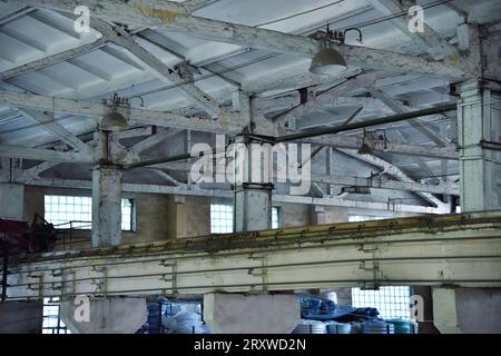 Old empty destroyed and abandoned factory. industrial concept Stock Photo