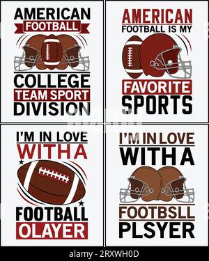American football t shirt design if you want you can use it for other purpose like mug design, sticker design, water bottle design and etc Stock Vector