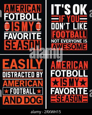 American football t shirt design if you want you can use it for other purpose like mug design, sticker design, water bottle design and etc Stock Vector