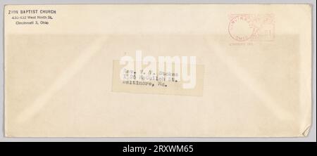 Envelope for The Nation's Prayer Call Vol. 2 No. 4 1956-1957 Stock Photo