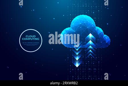 Digital cloud storage sign with two arrows up and down Stock Vector