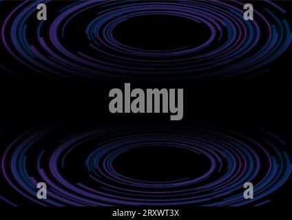 Dark blue purple circular lines abstract futuristic technology graphic design. HUD gear background. Vector illustration Stock Vector