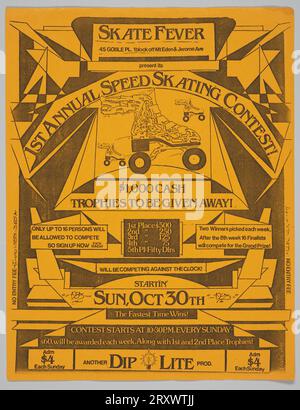 Flier for 'Skate Fever’s 1st Annual Speed Skating Contest' October 30, 1983 Stock Photo