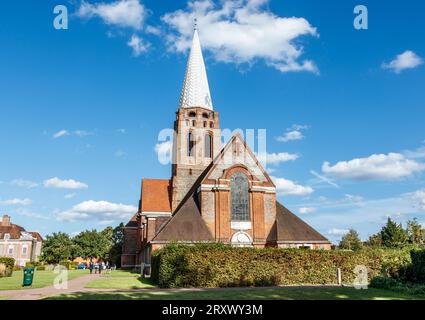 The Parish Church of St Jude-on-the-Hill (usually known simply as St Jude's), the parish church of Hampstead Garden Suburb in North London, UK Stock Photo