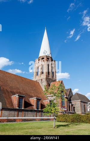 The Parish Church of St Jude-on-the-Hill (usually known simply as St Jude's), the parish church of Hampstead Garden Suburb in North London, UK Stock Photo