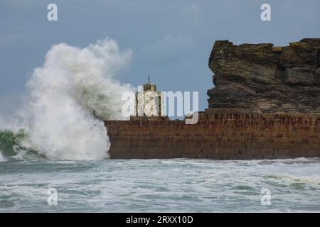 The Monkey hut at Portreath Cornwall Stock Photo