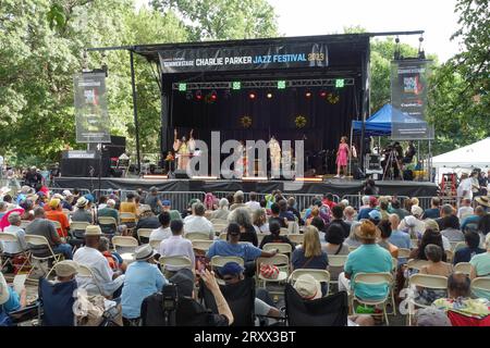 Charly Parker Festival in Tompkins Square Park,East Village, Manhattan, New York, NYC, USA Stock Photo