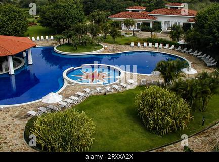 Pool area of a luxurious hotel in Central America Stock Photo