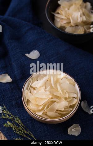 Freshness raw lily Bulbs for healthy food, Dried lily Bulbs Stock Photo